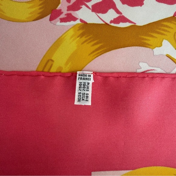 Authentic Celine Pink & Gold Seashell Silk Scarf - Picture 3 of 12
